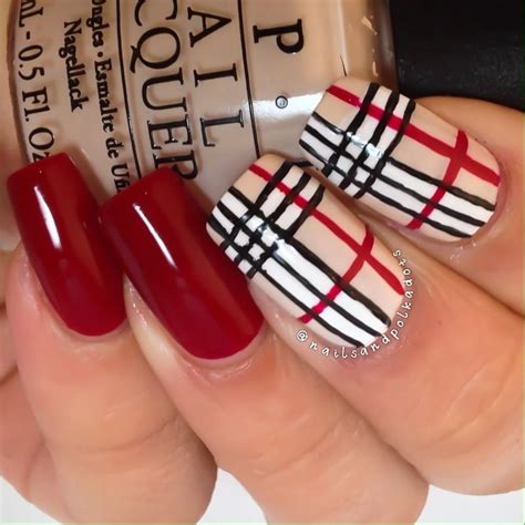 burberry nail stickers|burberry plaid nails.